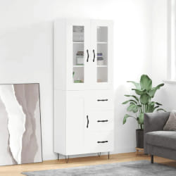 vidaXL Buffet haut Blanc 69,5x34x180 cm Bois d'ingénierie