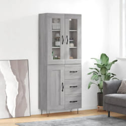 vidaXL Buffet haut - Sonoma gris - 69,5x34x180 cm