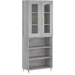 Vidaxl - Buffet haut Sonoma gris 69,5x34x180 cm Bois d'ingénierie