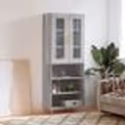 vidaXL Buffet haut Sonoma gris 69,5x34x180 cm Bois d'ingénierie