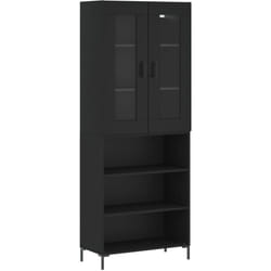 Vidaxl - Buffet haut Noir 69,5x34x180 cm Bois d'ingénierie