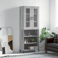 Vidaxl - Buffet haut Sonoma gris 69,5x34x180 cm Bois d'ingénierie