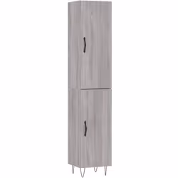 vidaXL Buffet haut Sonoma gris 34,5x34x180 cm Bois d'ingénierie