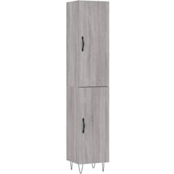 vidaXL Buffet haut Sonoma gris 34,5x34x180 cm Bois d'ingénierie