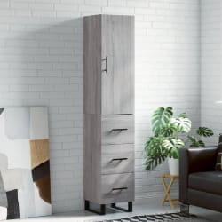 vidaXL Buffet haut Sonoma gris 34,5x34x180 cm