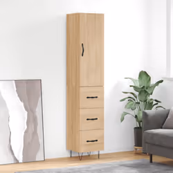vidaXL Buffet haut Chêne sonoma 34,5x34x180 cm Bois d'ingénierie