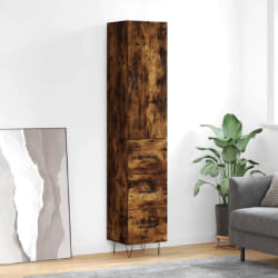 vidaXL Buffet haut Chêne fumé 34,5x34x180 cm
