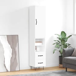 vidaXL Buffet haut Blanc 34,5x34x180 cm Bois d'ingénierie