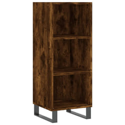 vidaXL Buffet haut Chêne fumé 34,5x34x180 cm Bois d'ingénierie