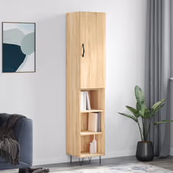 vidaXL Buffet haut Chêne sonoma 34,5x34x180 cm Bois d'ingénierie