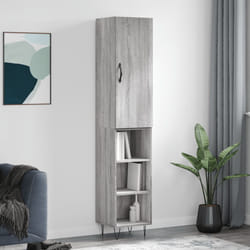 vidaXL Buffet haut Sonoma gris 34,5x34x180 cm Bois d'ingénierie