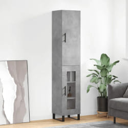 vidaXL Buffet haut Gris béton 34,5x34x180 cm Bois d'ingénierie