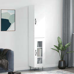 vidaXL Buffet haut Blanc 34,5x34x180 cm Bois d'ingénierie
