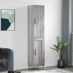 vidaXL Buffet haut Sonoma gris 34,5x34x180 cm Bois d'ingénierie