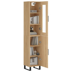 vidaXL Buffet haut Chêne sonoma 34,5x34x180 cm Bois d'ingénierie
