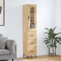 vidaXL Buffet haut Chêne sonoma 34,5x34x180 cm Bois d'ingénierie