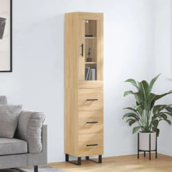 vidaXL Buffet haut Chêne sonoma 34,5x34x180 cm Bois d'ingénierie