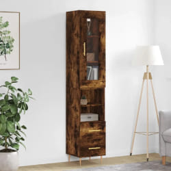 vidaXL Buffet Haut Chêne Fumé - 34,5x34x180 cm