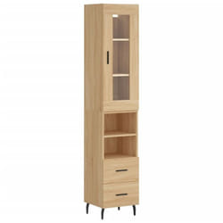 Buffet haut Chêne sonoma 34,5x34x180 cm Bois d'ingénierie vidaXL