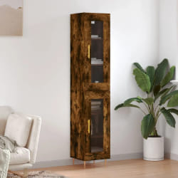 vidaXL Buffet haut Chêne fumé 34,5x34x180 cm
