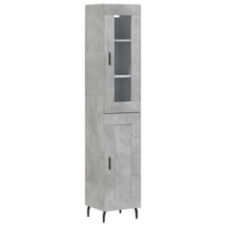 vidaXL Buffet haut Gris béton 34,5x34x180 cm Bois d'ingénierie