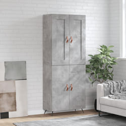 vidaXL Buffet haut Gris béton 69,5x34x180 cm Bois d'ingénierie
