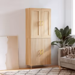 vidaXL Buffet haut Chêne sonoma 69,5x34x180 cm Bois d'ingénierie