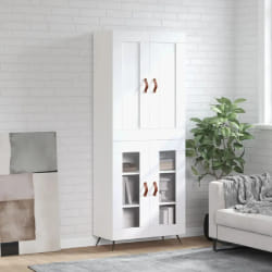 vidaXL Buffet haut Blanc 69,5x34x180 cm Bois d'ingénierie