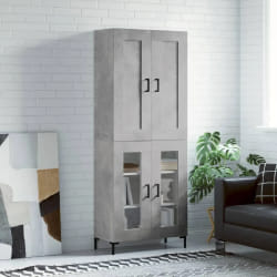 vidaXL Buffet haut Gris béton 69,5x34x180 cm