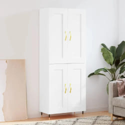 vidaXL Buffet haut Blanc 69,5x34x180 cm Bois d'ingénierie