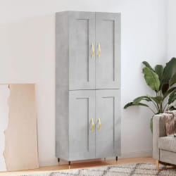 vidaXL Buffet haut Gris béton 69,5x34x180 cm Bois d'ingénierie
