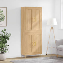 Buffet Haut Chêne Sonoma 69,5x34x180 Cm Bois D'Ingénierie Vidaxl