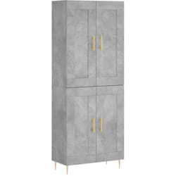 Buffet haut Gris béton 69,5x34x180 cm Bois d'ingénierie vidaXL