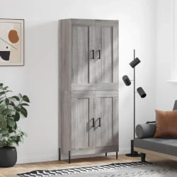 vidaXL Buffet haut Sonoma gris 69,5x34x180 cm Bois d'ingénierie