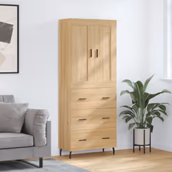 vidaXL Buffet haut Chêne sonoma 69,5x34x180 cm Bois d'ingénierie