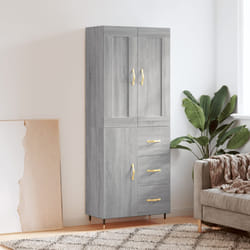 vidaXL Buffet haut Sonoma gris 69,5x34x180 cm Bois d'ingénierie