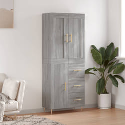 vidaXL Buffet haut Sonoma gris 69,5x34x180 cm Bois d'ingénierie