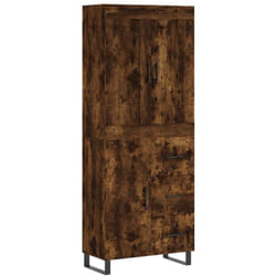Buffet haut Chêne fumé 69,5x34x180 cm Bois d'ingénierie