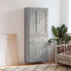 vidaXL Buffet haut - Sonoma gris 69,5x34x180 cm