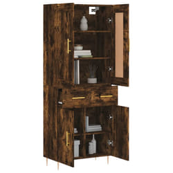vidaXL Buffet haut Chêne fumé 69,5x34x180 cm Bois d'ingénierie