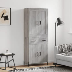 vidaXL Buffet haut - Sonoma gris 69,5x34x180 cm