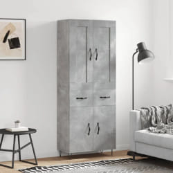 vidaXL Buffet Haut - Gris Béton - 69,5x34x180 cm
