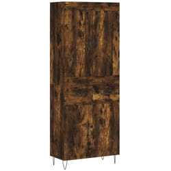 Buffet Haut Chêne Fumé 69,5x34x180 Cm Bois D'Ingénierie Vidaxl