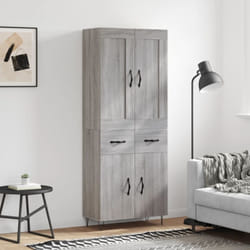 Buffet Haut Sonoma Gris 69,5x34x180 Cm Bois D'Ingénierie Vidaxl