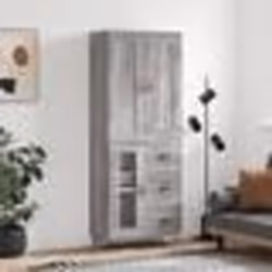 vidaXL Buffet haut Sonoma gris 69,5x34x180 cm Bois d'ingénierie