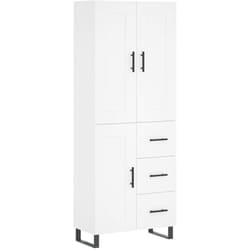 Buffet Haut Blanc 69,5x34x180 Cm Bois D'Ingénierie Vidaxl