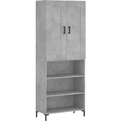 Buffet haut Gris béton 69,5x34x180 cm Bois d'ingénierie Vidaxl