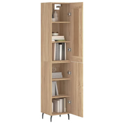 vidaXL Buffet haut Chêne sonoma 34,5x34x180 cm Bois d'ingénierie
