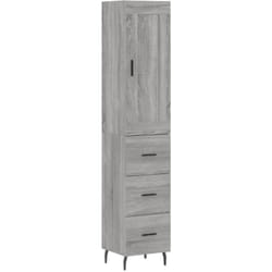 vidaXL Buffet haut Sonoma gris 34,5x34x180 cm Bois d'ingénierie