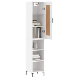 vidaXL Buffet haut Blanc 34,5x34x180 cm Bois d'ingénierie